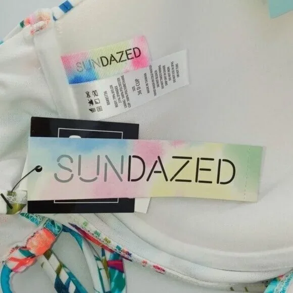Sundazed Women's Hot Tropics Printed Jenna swim Bra. 34 D - Picture 9 of 10